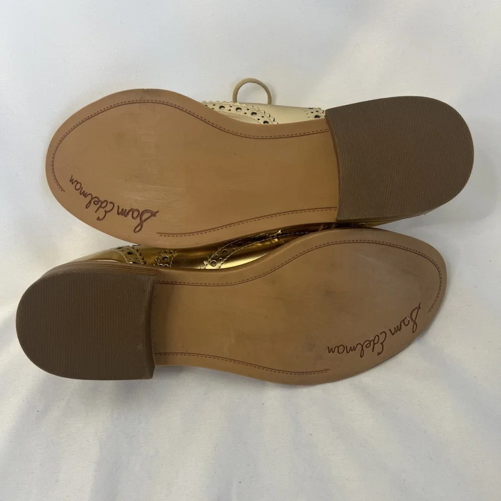 Sam Edelman JEROME 5.5 Shiny Gold Penny Loafer Women's Wingtip‎ Shoes